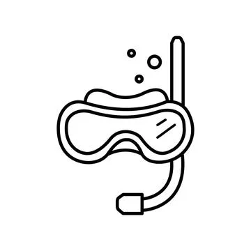 Vector image isolated on a white background. Mask and snorkel for diving in t Stock Illustration