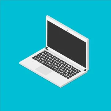 Vector image of the Isometric icon of a Laptop Stock Illustration