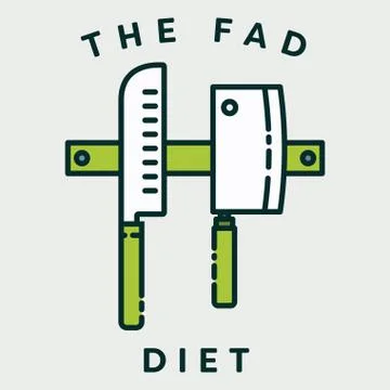 Vector image of knives with text the fad diet Stock Illustration