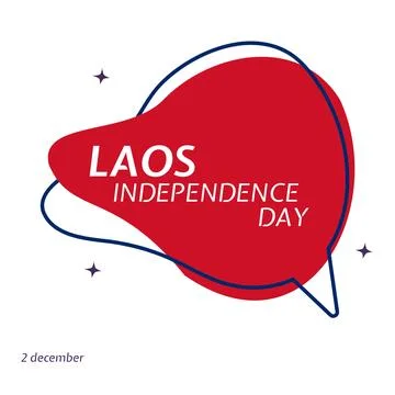 Vector image of laos independence day text in red speech bubble on white Illustrazione stock
