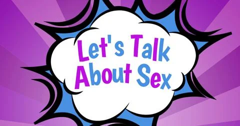 Vector image of let's talk about sex on abstract background, copy space Ilustração Stock