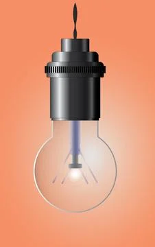 Vector image of a light bulb with a base. Stock Illustration