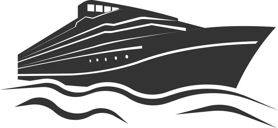 Vector image of the liner. Circumnavigation of the world by sea. Stock Illustration