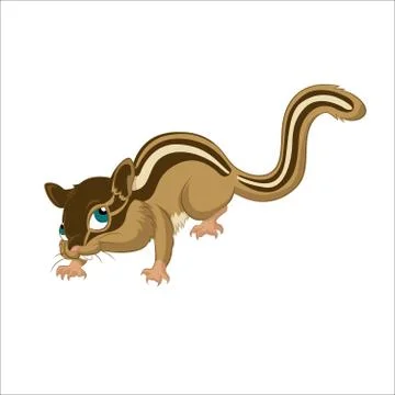 Vector image of little cute cartoon chipmunk Stock Illustration