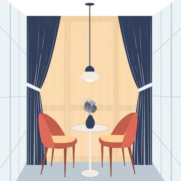 Vector image of a living room with two armchairs and a table Stock Illustration