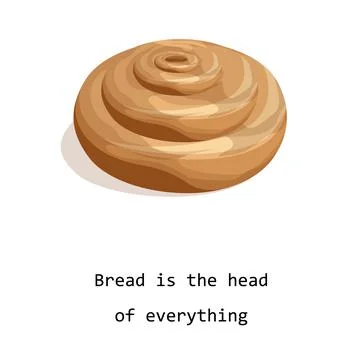 Vector image of a loaf of bread isolated on white background. Cartoon style. 스톡 일러스트