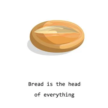 Vector image of a loaf of bread isolated on white background. Cartoon style. 스톡 일러스트