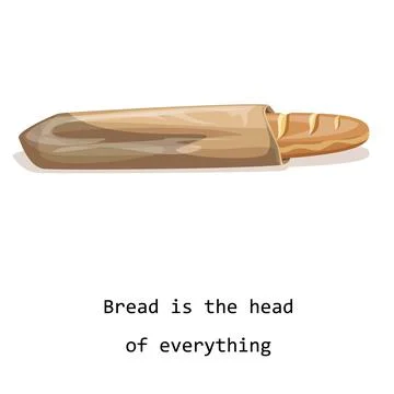 Vector image of a loaf of bread isolated on white background. Cartoon style. Stock Illustration