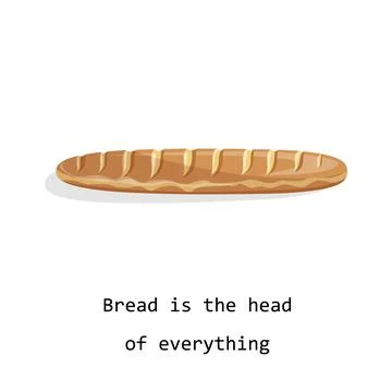 Vector image of a loaf of bread isolated on white background. Cartoon style. Illustrazione stock