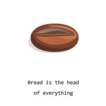 Vector image of a loaf of bread isolated on white background. Cartoon style. Illustrazione stock