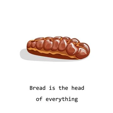 Vector image of a loaf of bread isolated on white background. Cartoon style. Stock Illustration