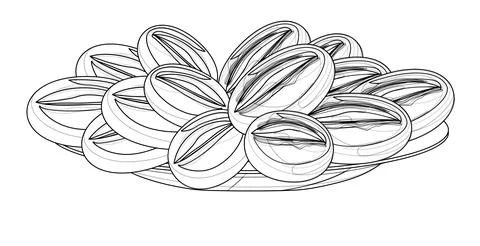 Vector image of a loaf of bread isolated on white background. Outline style. Illustrazione stock