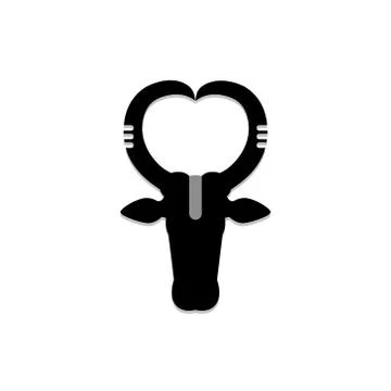 The vector image a logo of black color in the form of the head of a bull full Stock Illustration