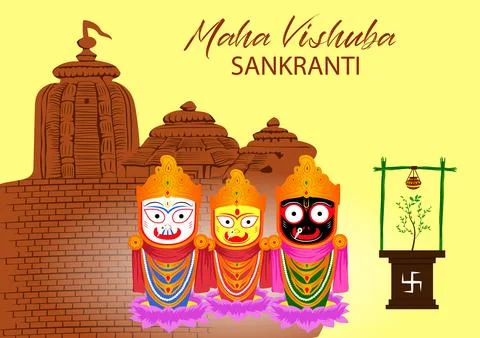 Vector image of Maha Vishuba Sankranti. Ilustración de archivo