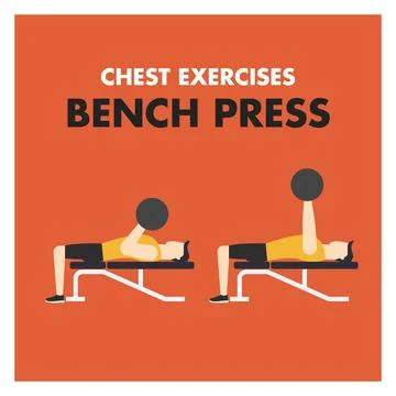 Vector image of man doing chest exercise 스톡 일러스트