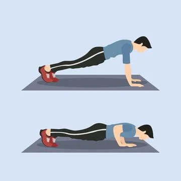Vector image of man doing push ups exercise Stock Illustration