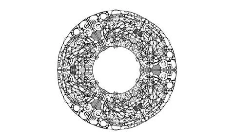 Vector image of a mandala, made in the form black-and-white d vector image... Stock Photos