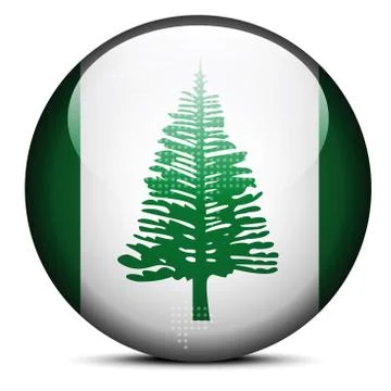 Vector Image -  Map with Dot Pattern on flag button of Territory of Norfolk I Illustrazione stock