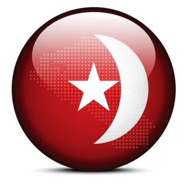 Vector Image -  Map with Dot Pattern on flag button of United Arab Emirates,  Illustrazione stock