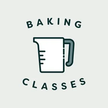Vector image of measuring jar with text baking classes イラスト素材