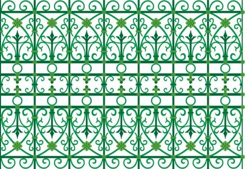 Vector image of metal scoop grating fence Stock Illustration