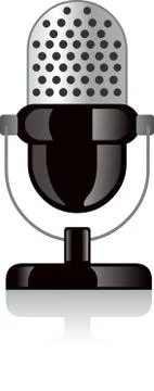 Vector image of Mic, isolated on white background. Stock Illustration