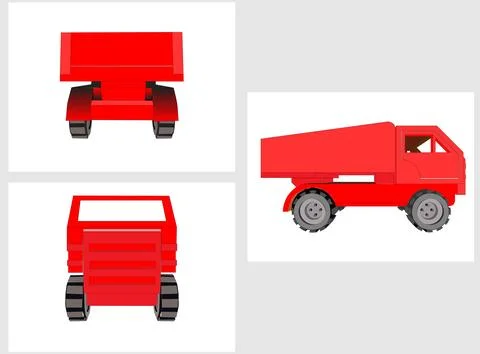 Vector image of a miniature truck logo with white background Stock Illustration