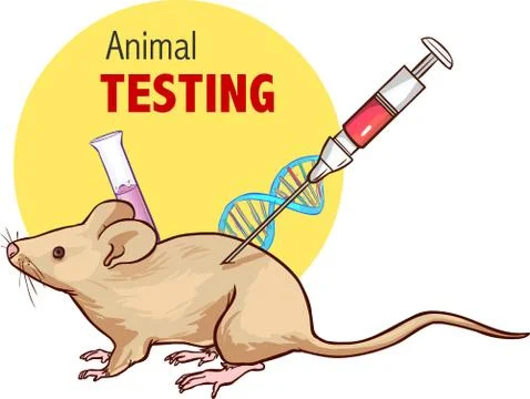 Vector image mouse in lab experiments Stock Illustration