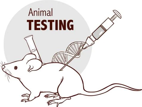 Vector image mouse in lab experiments Stock Illustration
