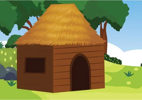 Vector image of mud house. Stock Illustration