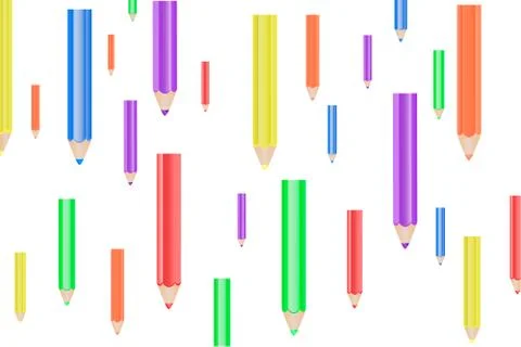 Vector image of multicolored bright pencils background Stock-Illustration