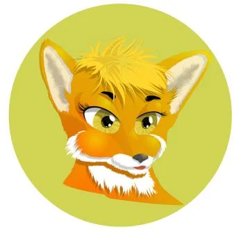 Vector image of the muzzle of a cartoon Fox Stock Illustration