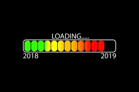 Vector image. New 2019 digital download scale on black background Stock Illustration