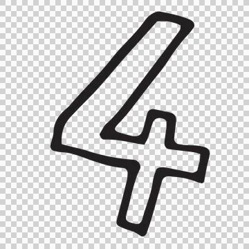 Vector image of number 4 Illustrazione stock