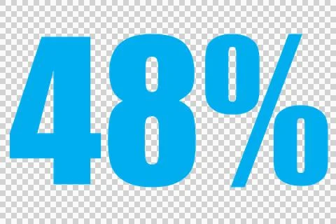 Vector image of numbers 48 and percentage sign Stock Photos