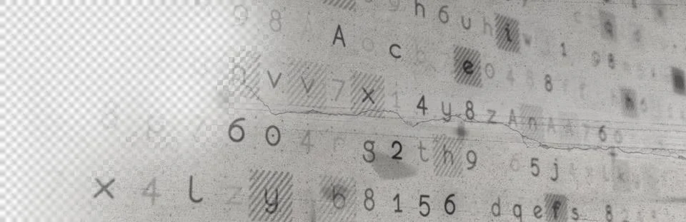 Vector image of numbers and alphabets on gray screen Stockillustratie