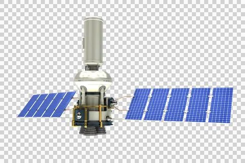Vector image ofÂ 3d modern solar power satellite Illustrazione stock