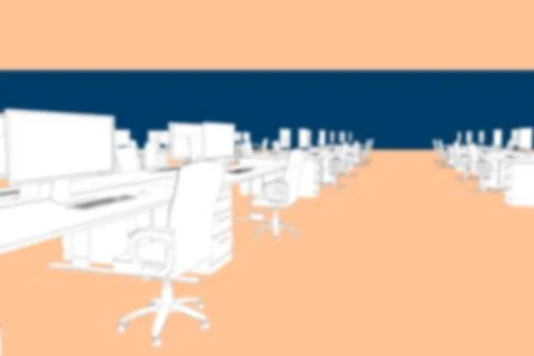Vector image of office desk against color background Stockfoto's