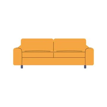 Vector image of an orange sofa on a white background. Element for interior Stock Illustration