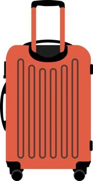 Vector image of an orange suitcase on wheels Illustrazione stock