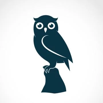 Vector image of an owl on white background Stock Illustration
