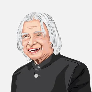 Vector image of A. P. J. Abdul Kalam, Portrait of  Kalam. Stock Illustration