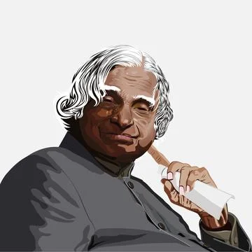 Vector image of A. P. J. Abdul Kalam, vector image. Stock Illustration