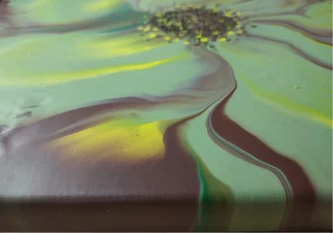 Vector image of a painted picture. Side view. Drawing technique - Fluid Art. Stock Illustration