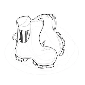 Vector image of a pair of boots in outline style. EPS 10 Stock Illustration
