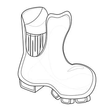 Vector image of a pair of boots in outline style. EPS 10 Stock Illustration