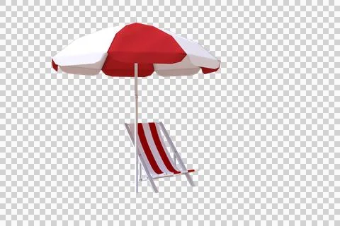 Vector image of parasol and folding chair 스톡 일러스트