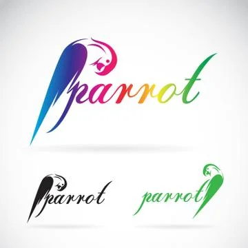 Vector image of a parrot design on white background. / Vector parrot for your Stock Illustration