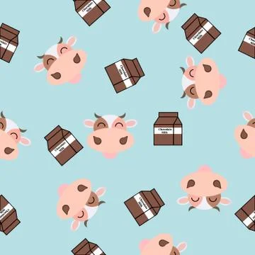 Vector image pattern cow with chocolate milk box Stock Illustration