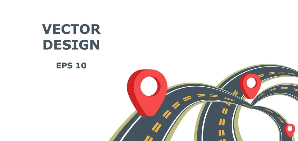 Vector image of paved roads making up the perfect campaign with negative spac Ilustración de archivo